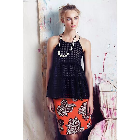 Maeve By Anthropologie Salinas Pencil Skirt Size 0 Preppy Floral Fun - Picture 2 of 8